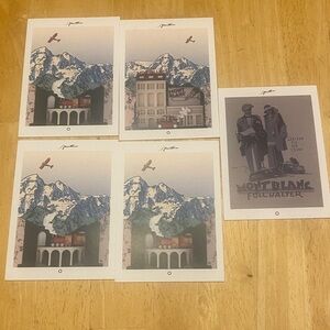 Mont Blanc postcard Print Set of 5 w 3 different designs about 4x6 New